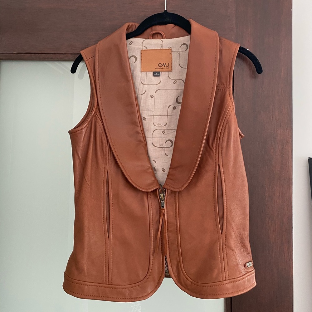 EMU brown leather vest